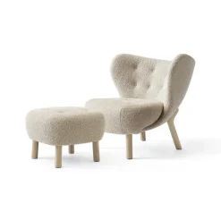 Butaca Little Petra VB1 incl. puf ATD1, Roble aceitado blanco-Karakorum