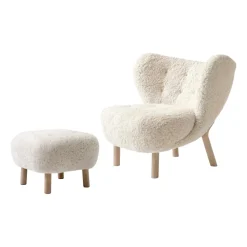 Butaca Little Petra VB1 incl. puf ATD1, roble aceitado blanco-Moonlight