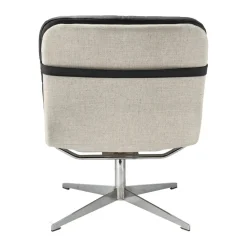 Butaca Loholm con función giratoria, Cuero negro-Bern Beige 0341