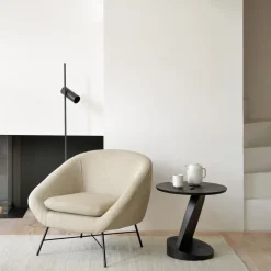 Butaca Lounge Barrow, Off white-Black metal