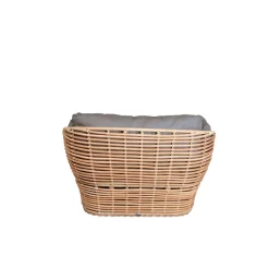 Butaca Lounge Basket, Natural, incl. cojines taupe