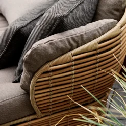 Butaca Lounge Basket, Natural, incl. cojines taupe