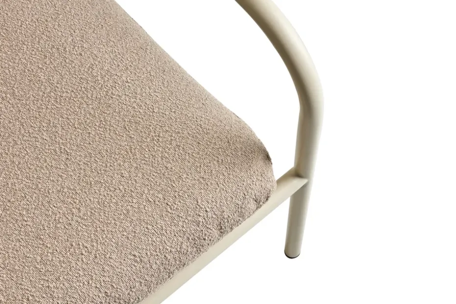 Butaca Lounge Bendt, Teddy beige-pearl white