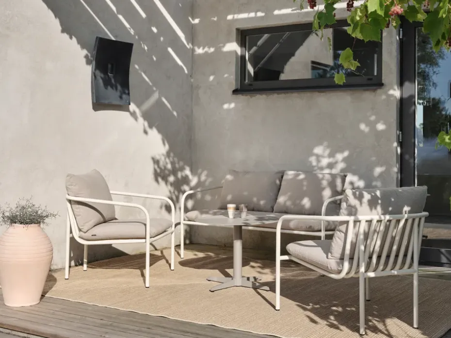 Butaca Lounge Bendt, Teddy beige-pearl white