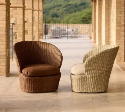 Butaca Lounge Coast swivel, Umber brown (Flat Weave)