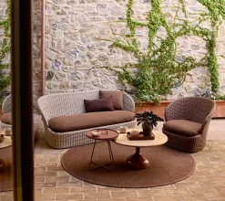 Butaca Lounge Coast swivel, Umber brown (Flat Weave)