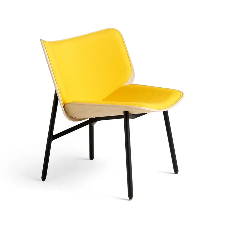 Butaca lounge Dapper, Steelcut trio 446 amarillo-roble-estructura negra