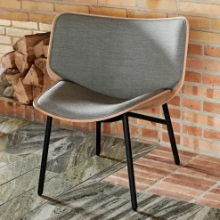 Butaca lounge Dapper, Steelcut trio 446 amarillo-roble-estructura negra