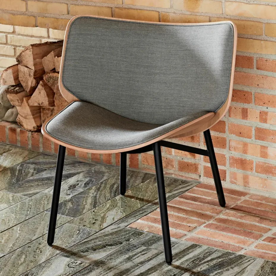 Butaca lounge Dapper, Steelcut trio 446 amarillo-roble-estructura negra