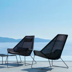 Butaca Lounge de respaldo alto Breeze weave, Light grey