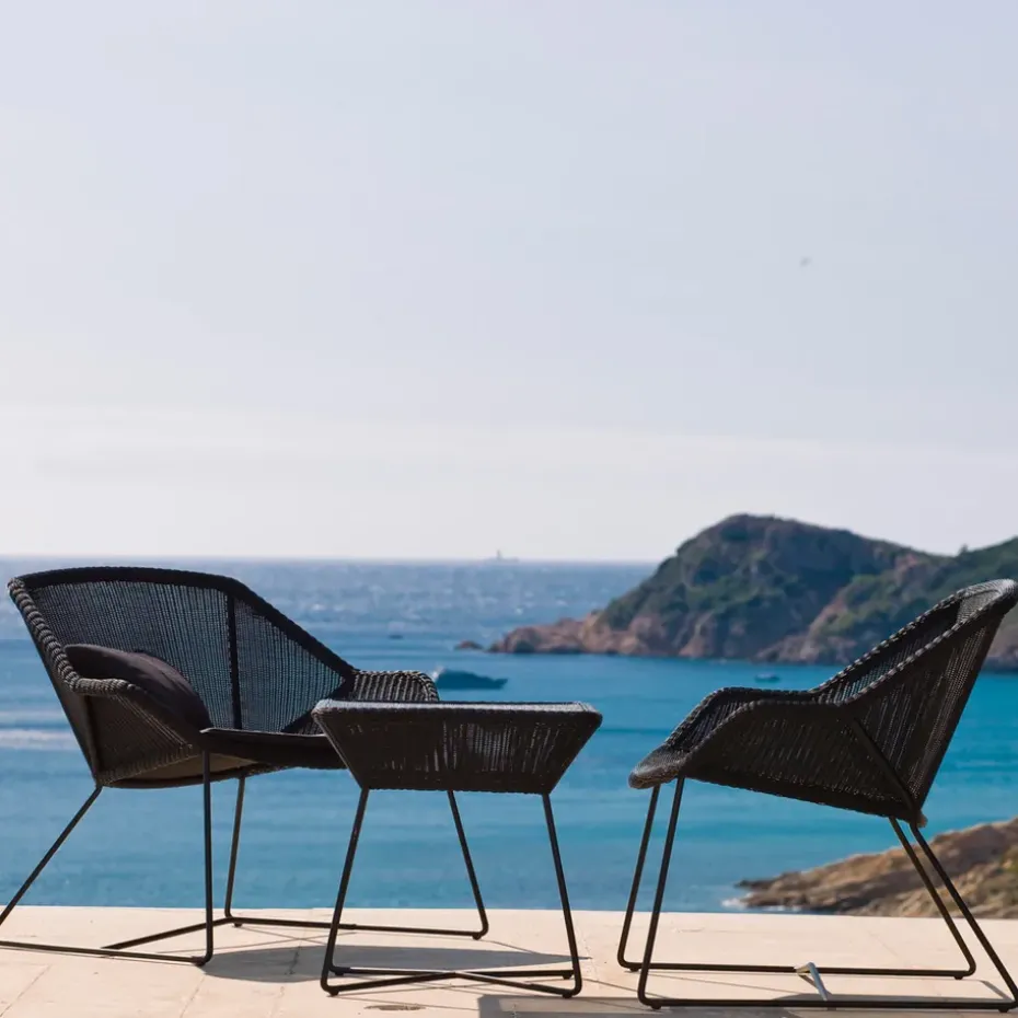 Butaca Lounge de respaldo alto Breeze weave, White grey