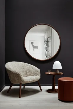 Butaca Lounge Ditzel de piel de oveja, Moonlight - walnut