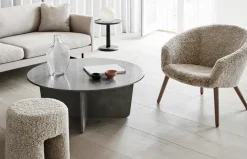 Butaca Lounge Ditzel de piel de oveja, Moonlight - walnut