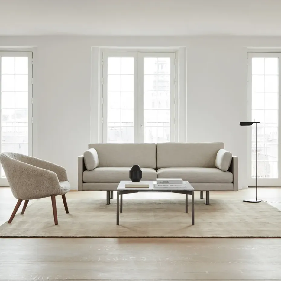 Butaca Lounge Ditzel de piel de oveja, Moonlight - walnut