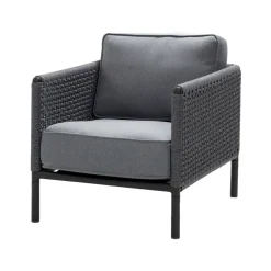 Butaca Lounge Encore, Cane-Line airtouch lava grey/dark grey, incl. cojines
