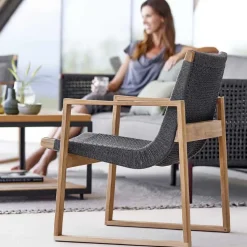 Butaca Lounge Endless, Dark grey, teakstativ