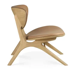 Butaca Lounge Eye, Roble lacado-cuero Sienna