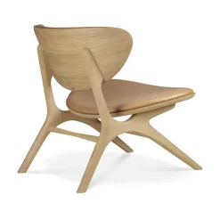 Butaca Lounge Eye, Roble lacado-cuero Sienna