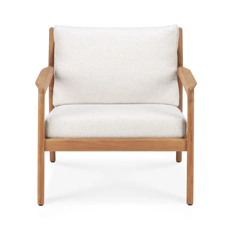 Butaca Lounge Jack outdoor teak, Offwhite
