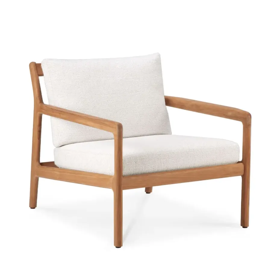 Butaca Lounge Jack outdoor teak, Offwhite