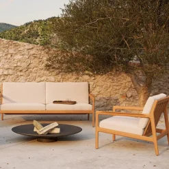 Butaca Lounge Jack outdoor teak, Offwhite