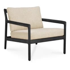 Butaca Lounge Jack outdoor teca lacado negro, Natural