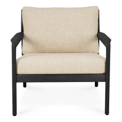 Butaca Lounge Jack outdoor teca lacado negro, Natural