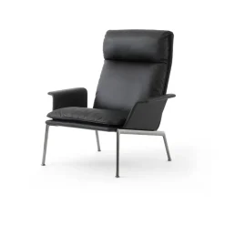 Butaca lounge Muno LN17 High back, Dark chrome-Black