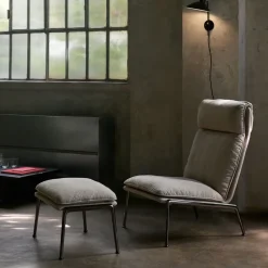 Butaca lounge Muno LN16 High back, Dark chrome-Cifrado 0221