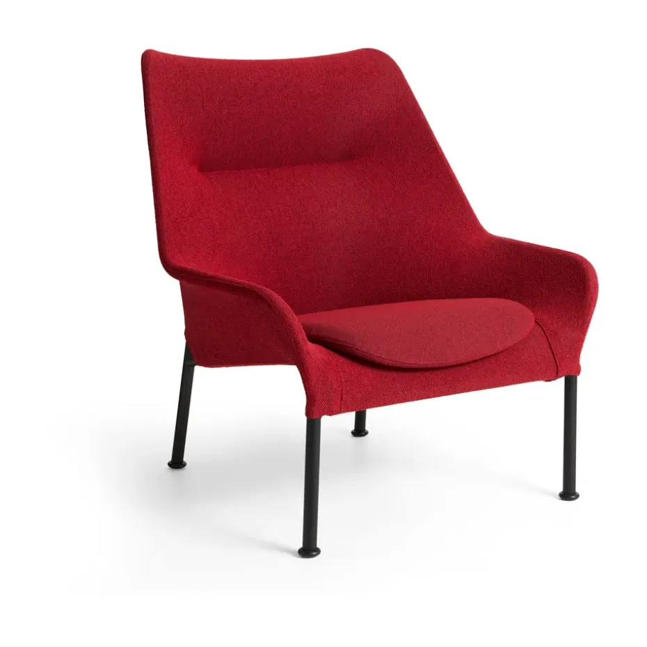 Butaca Lounge O2 Lounge Chair, Soft red-acero lacado negro