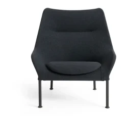 Butaca Lounge O2 Lounge Chair, Soft black-acero lacado negro