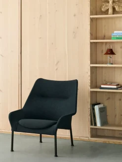 Butaca Lounge O2 Lounge Chair, Soft black-acero lacado negro