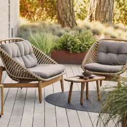 Butaca Lounge String, Cane-Line Airtouch taupe-teak