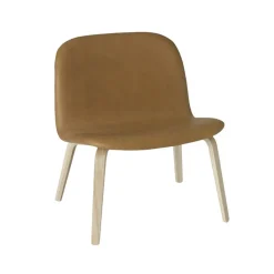 Butaca Lounge Visu asiento tapizado, Refine leather cognac-Oak