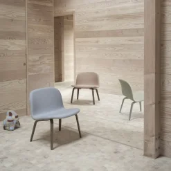 Butaca Lounge Visu asiento tapizado, Refine leather cognac-Oak