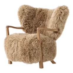 Butaca Lounge Wulff Lounge Chair ATD2, Roble tratado-Sheepskin honey