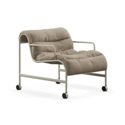 Butaca Sunny con reposabrazos, Baño Hemp-beige estructura con ruedas