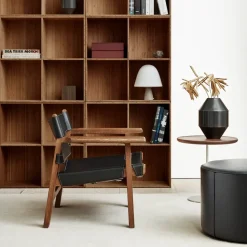 Butaca The Spanish Chair, Cuero negro - roble ahumado