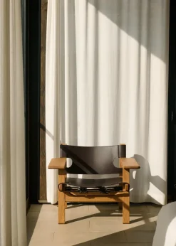 Butaca The Spanish Chair, Cuero marrón oscuro-roble aceitado