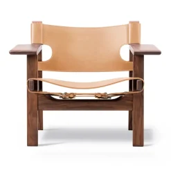 Butaca The Spanish Chair, Cuero natural - nogal aceitado