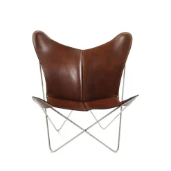 Butaca Trifolium, cuero coñac