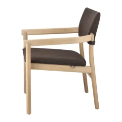 Butaca Vyn con respaldo tapizado, Monocoat natural-Lido 46 mole