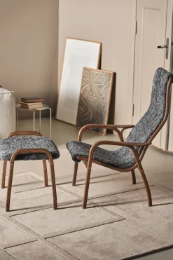 Butaca y reposapiés Lamino roble/piel de oveja Special Edition, Rubio Monocoat Chocolate-Charcoal