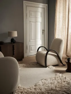 Buur lounge chair Nordic Bouclé, Blanco roto