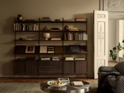 Cabinet con puertas correderas String, Roble oscuro, 78×20 cm