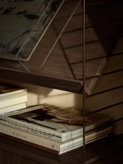 Cabinet con puertas correderas String, Roble oscuro, 78×20 cm