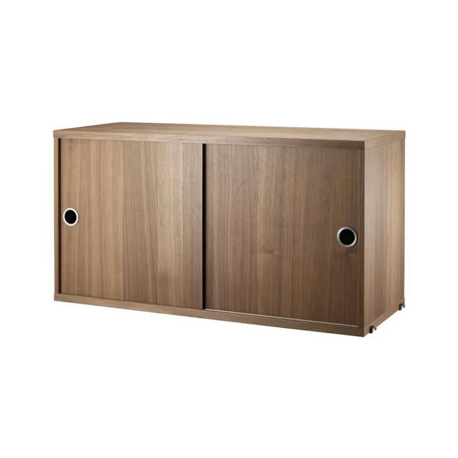 Cabinet con puertas correderas String, Nogal, 78x30 cm