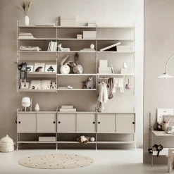 Cabinet con puertas correderas String, Nogal, 78x30 cm