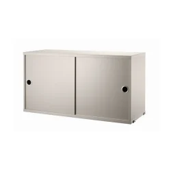 Cabinet con puertas correderas String, Beige, 78x30 cm