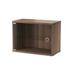 Cabinet vitrina con puertas correderas de cristal String, Nogal, 58x30 cm